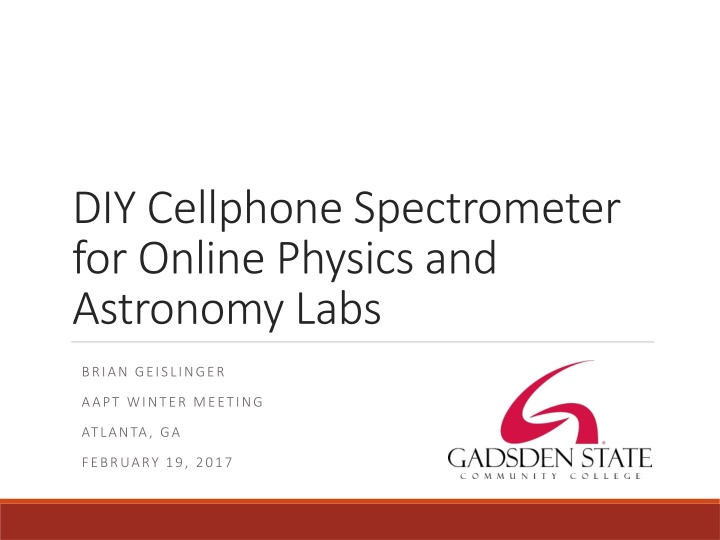diy cellphone spectrometer for online physics n.w