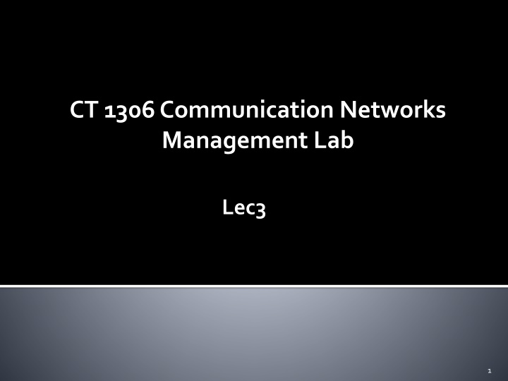 ct 1306 communication networks management lab n.w