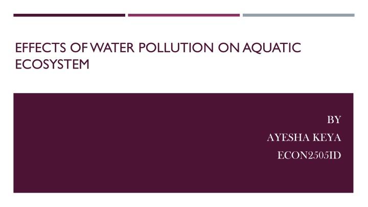 effects of water pollution on aquatic ecosystem n.w