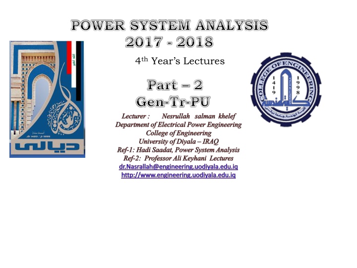 power system analysis 2017 2018 n.w