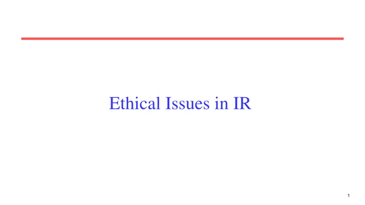 ethical issues in ir n.w