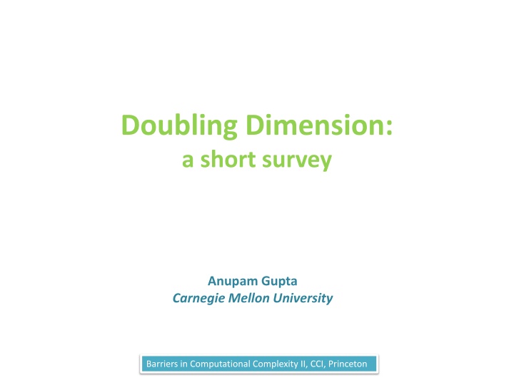 doubling dimension a short survey n.w