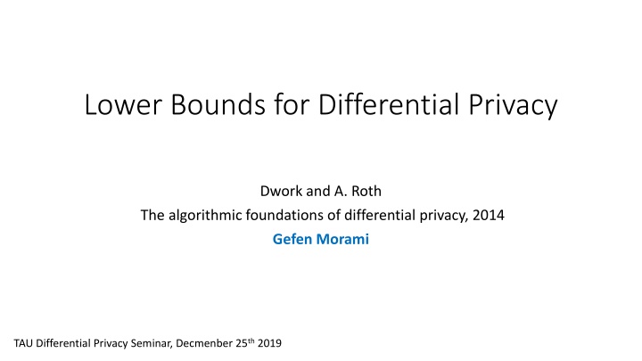 lower bounds for differential privacy n.w