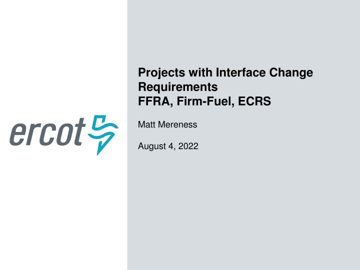 projects with interface change requirements ffra n.w