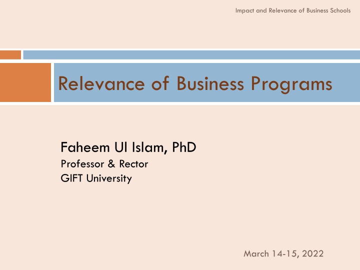 impact and relevance of business schools n.w