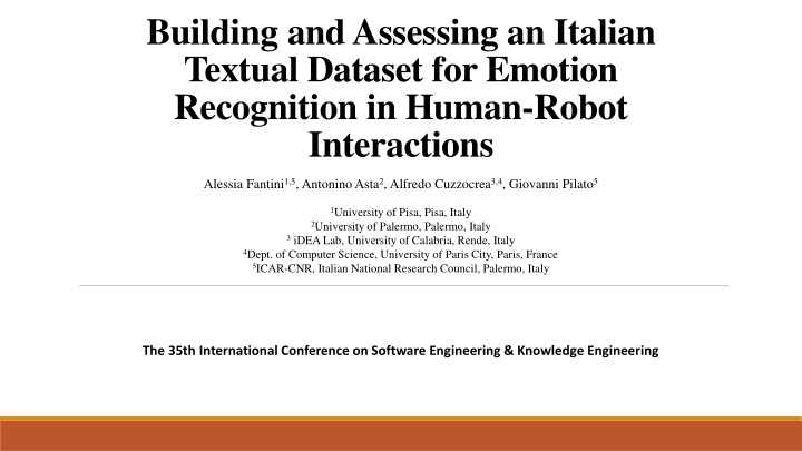 building and assessing an italian textual dataset n.w
