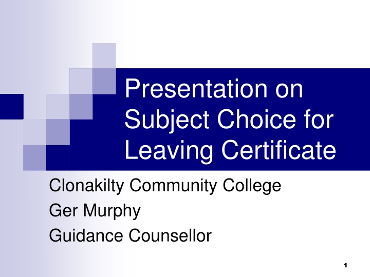 presentation on subject choice for leaving n.w