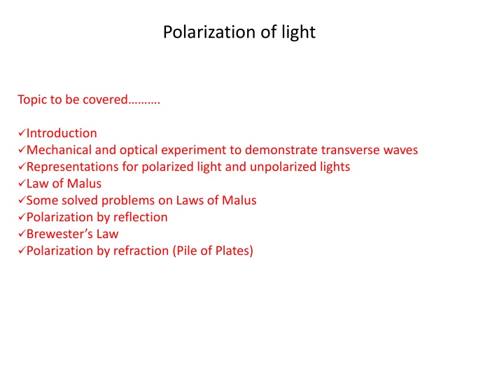 polarization of light n.w