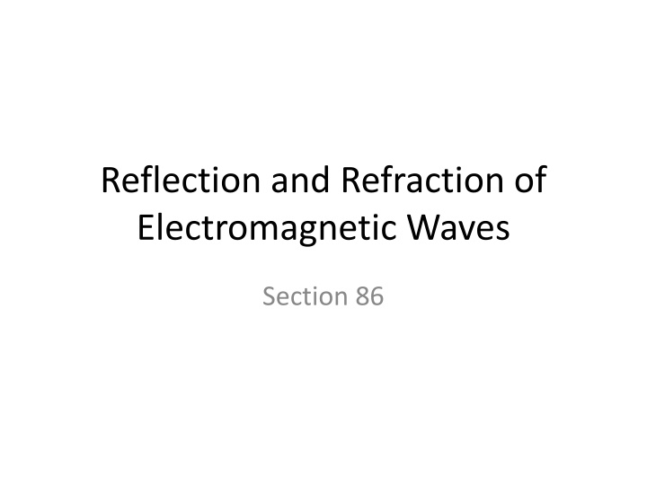 reflection and refraction of electromagnetic waves n.w