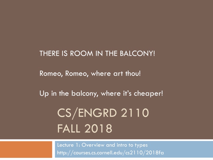 there is room in the balcony n.w