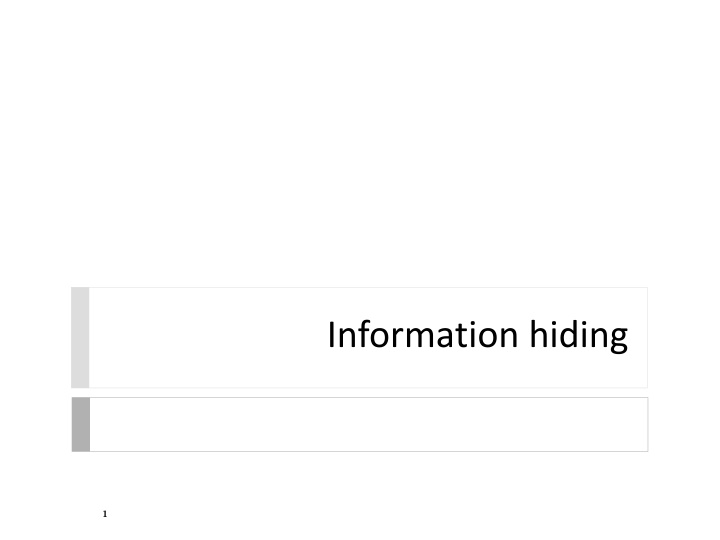 information hiding n.w