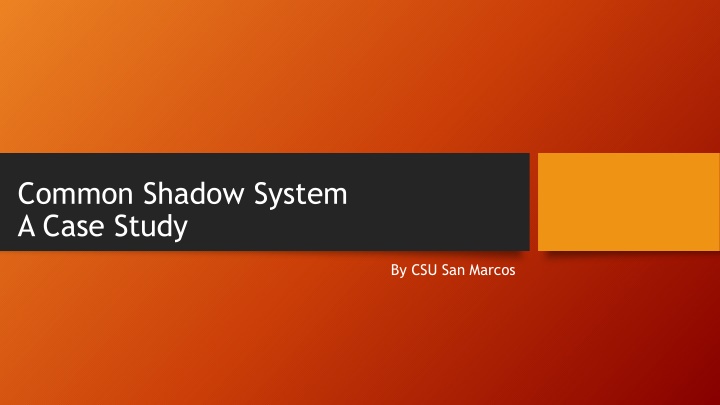 common shadow system a case study n.w