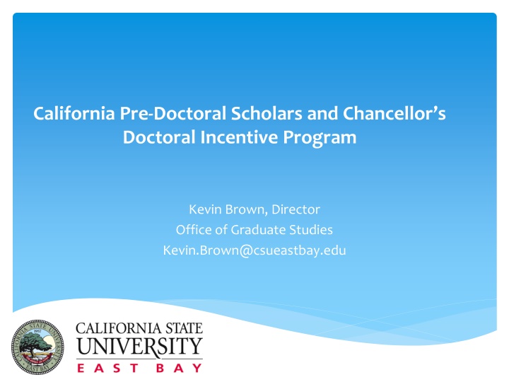 california pre doctoral scholars and chancellor n.w