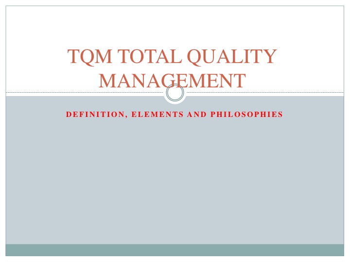 tqm total quality management n.w