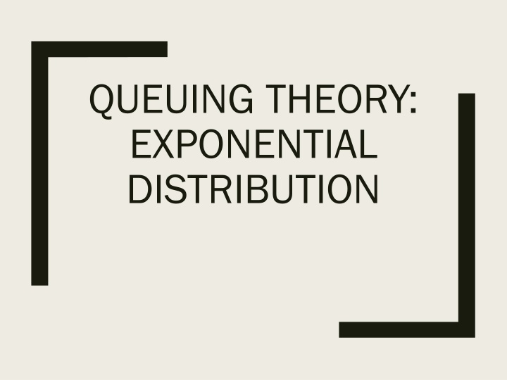 queuing theory exponential distribution n.w