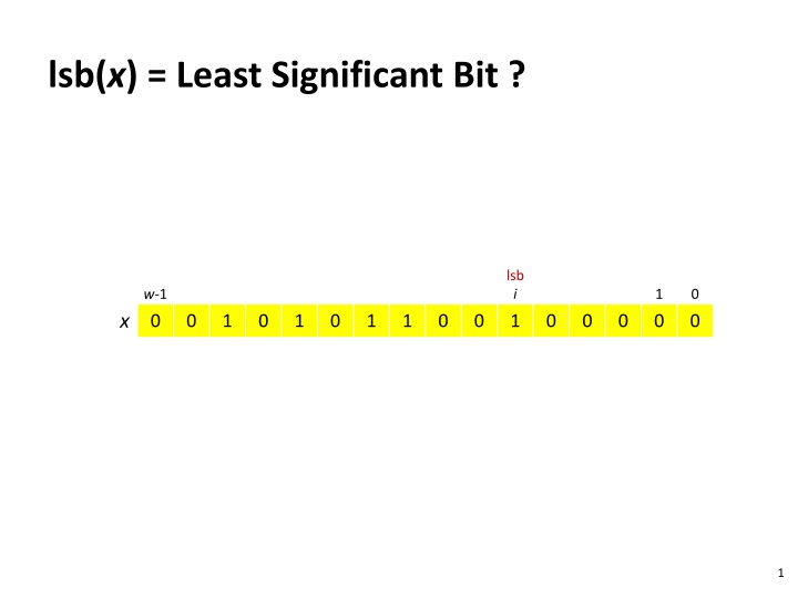 lsb x least significant bit n.w