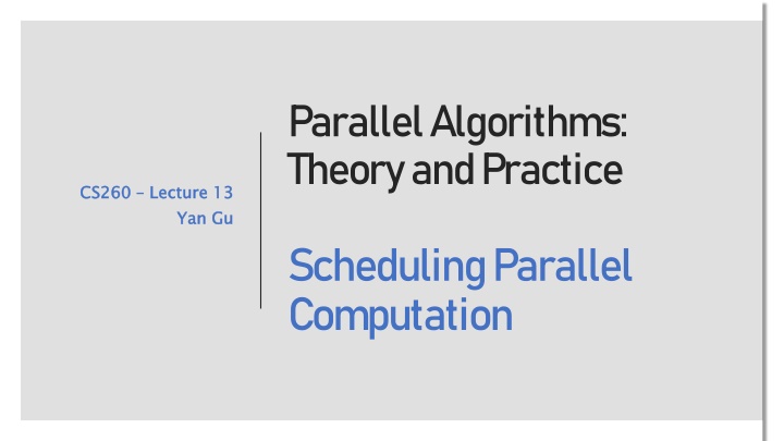 parallel algorithms theory and practice n.w