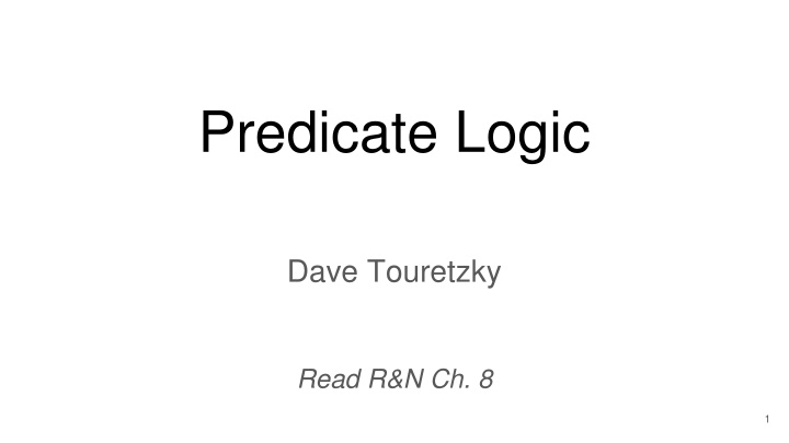predicate logic n.w