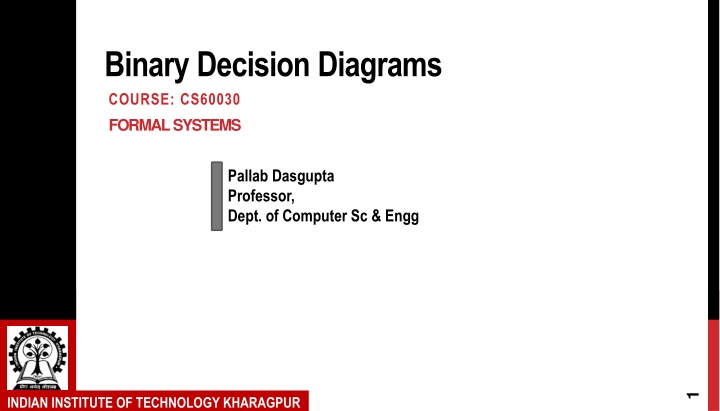 binary decision diagrams course cs60030 formal n.w