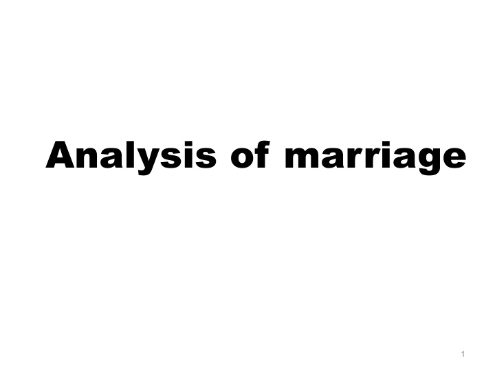 analysis of marriage n.w
