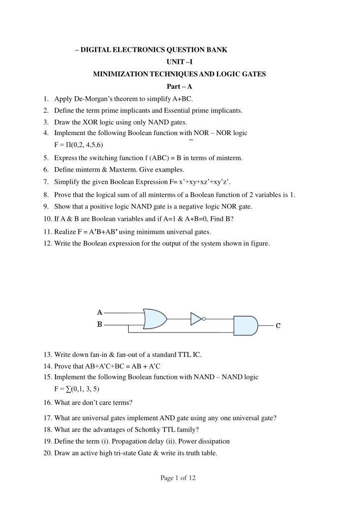 digital electronics question bank n.w