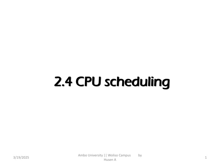 2 4 cpu scheduling 2 4 cpu scheduling n.w