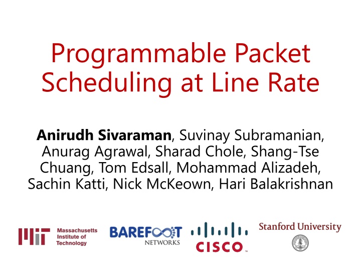 programmable packet scheduling at line rate n.w