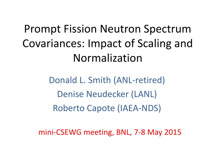 prompt fission neutron spectrum covariances n.w