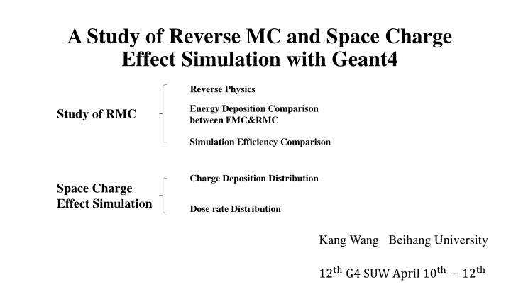a study of reverse mc and space charge effect n.w