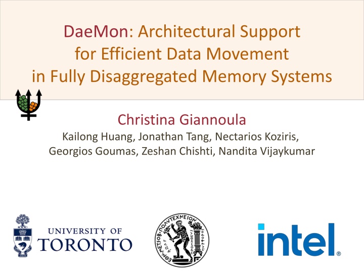 daemon architectural support for efficient data n.w