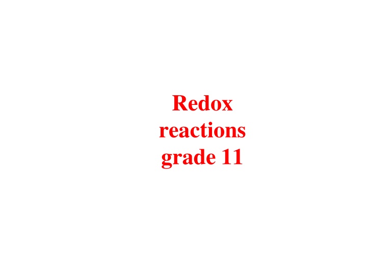 redox reactions grade 11 n.w