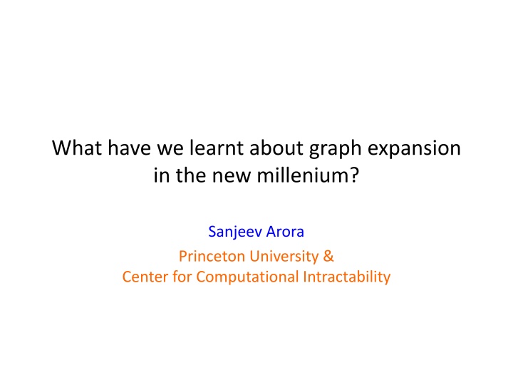 what have we learnt about graph expansion n.w