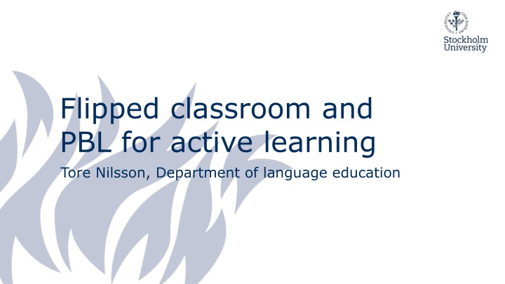flipped classroom and pbl for active learning n.w