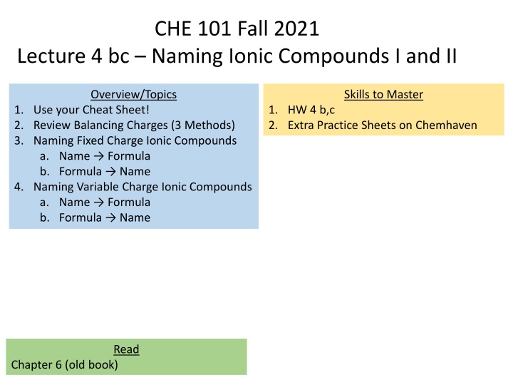 che 101 fall 2021 n.w