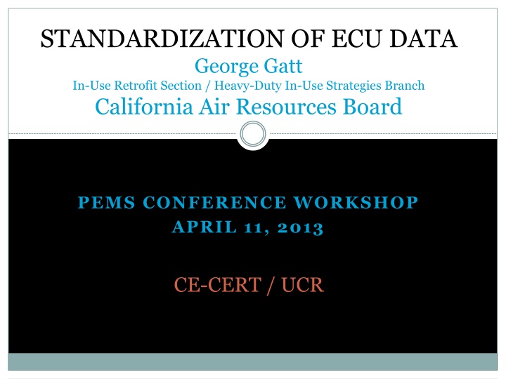 standardization of ecu data george gatt n.w