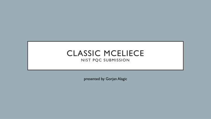 classic mceliece nist pqc submission n.w