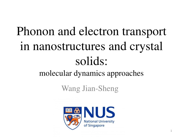 phonon and electron transport in nanostructures n.w