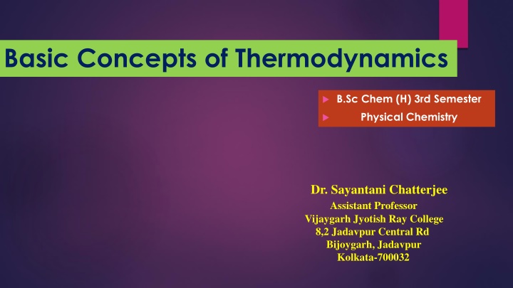 basic concepts of thermodynamics n.w