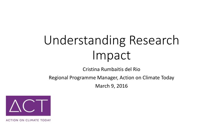 understanding research impact n.w