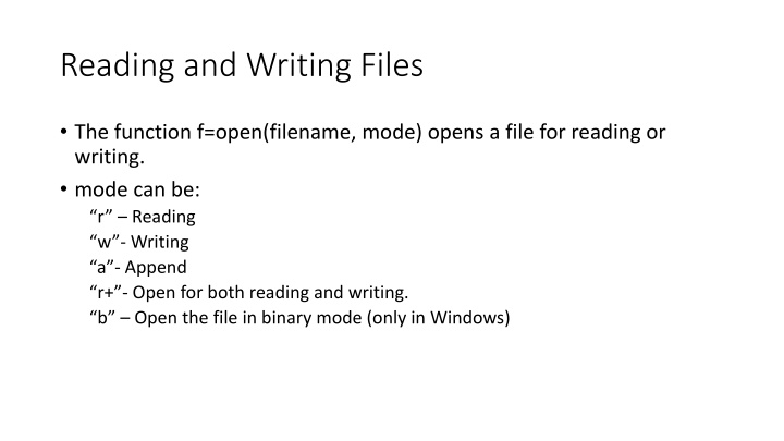 reading and writing files n.w