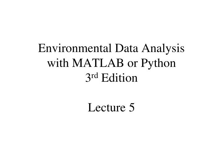 environmental data analysis with matlab or python n.w