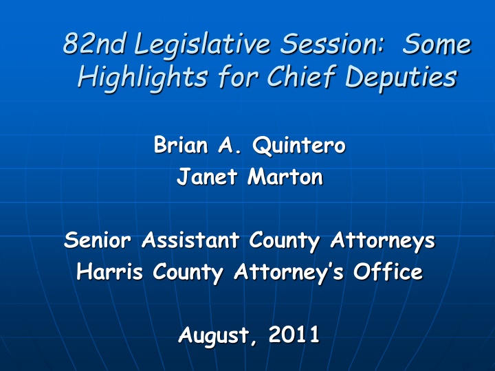 82nd legislative session some highlights n.w