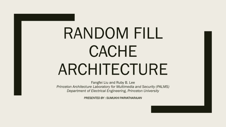 random fill cache architecture fangfei n.w