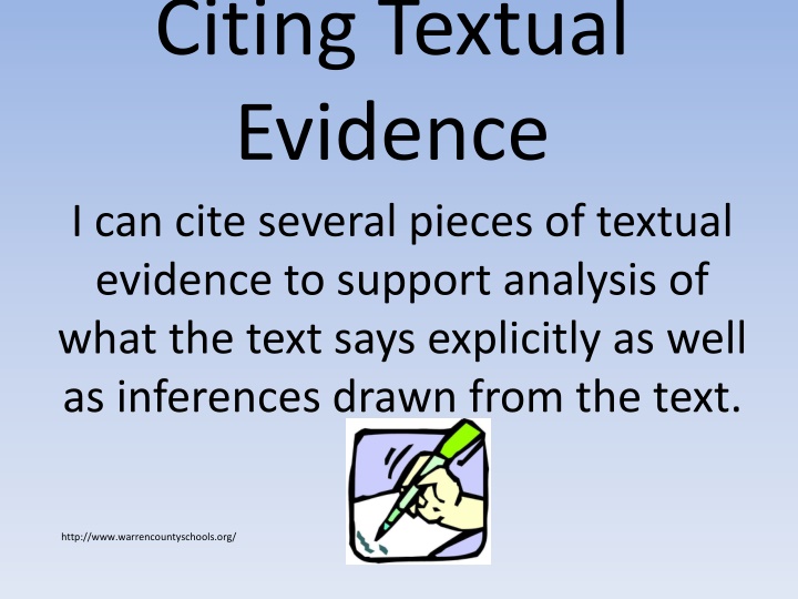 citing textual evidence i can cite several pieces n.w