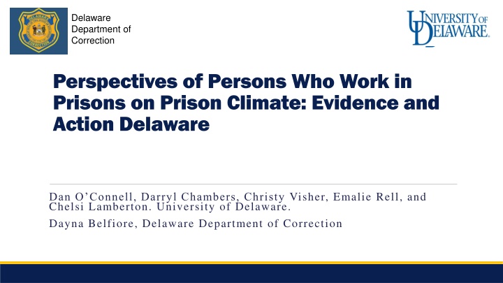 Delaware Department of Correction: Perspectives on Prison Climate Evidence and Action