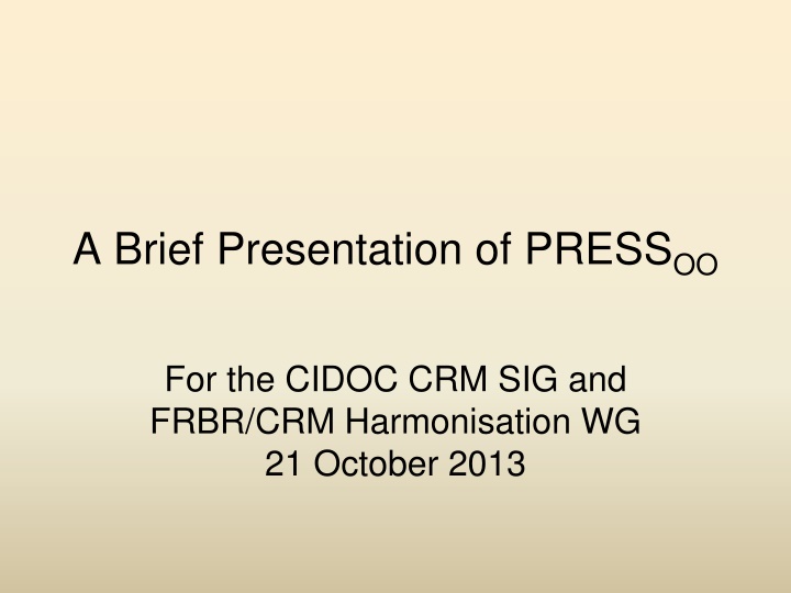 a brief presentation of press oo n.w