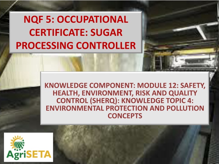 nqf 5 occupational certificate sugar processing n.w