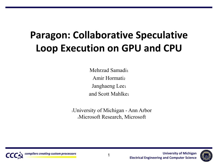 paragon collaborative speculative loop execution n.w