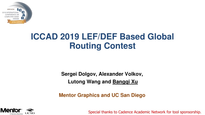 iccad 2019 lef def based global routing contest n.w