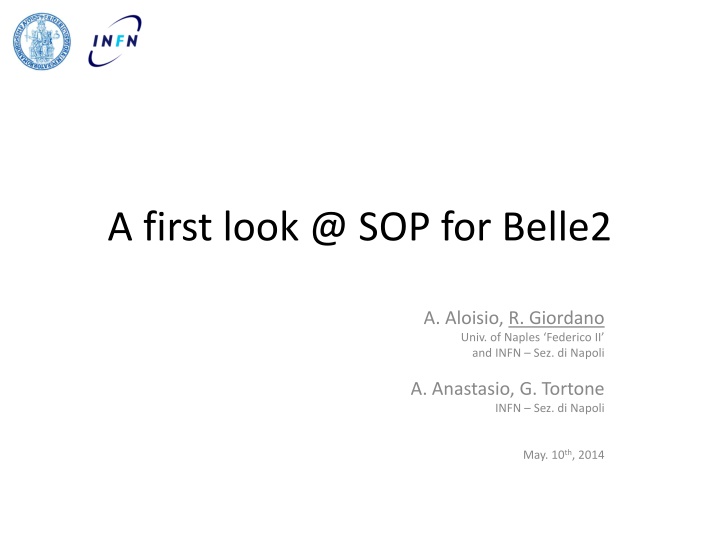 a first look @ sop for belle2 n.w